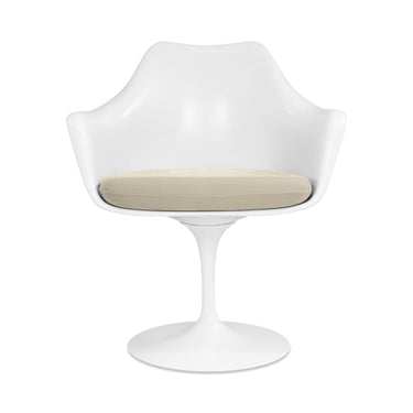 Witte tulp eetkamerstoel met armleuning – Ditto Design